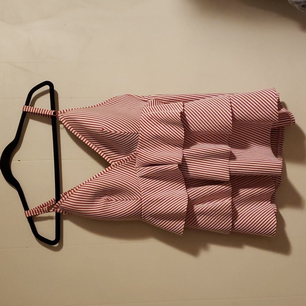 Swim by Cacique Red Striped Seersucker Tankini